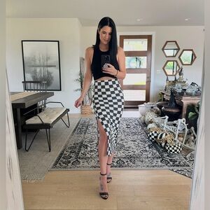 Jade by Jane Checkmate Harlow Midi Skirt in Black